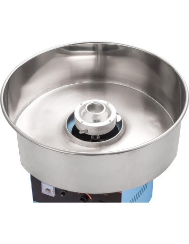 Máquina de Algodón de Azúcar Eléctrica 1000W Acero Inoxidable Azul