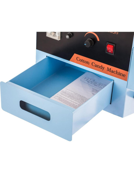 Máquina de Algodón de Azúcar Eléctrica 1000W Acero Inoxidable Azul