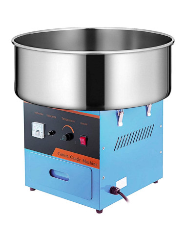 Máquina de Algodón de Azúcar Eléctrica 1000W Acero Inoxidable Azul
