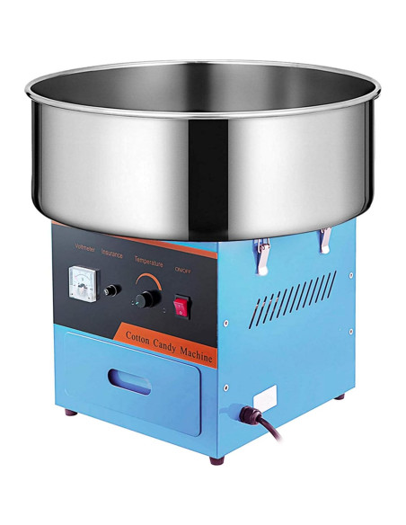 Máquina de Algodón de Azúcar Eléctrica 1000W Acero Inoxidable Azul