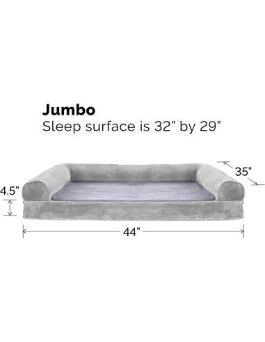 Cama Ortopédica para Perros Furhaven Jumbo Gris Humo 101.6x81.3cm