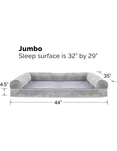 Cama Ortopédica para Perros Furhaven Jumbo Gris Humo 101.6x81.3cm
