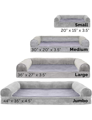 Cama Ortopédica para Perros Furhaven Jumbo Gris Humo 101.6x81.3cm