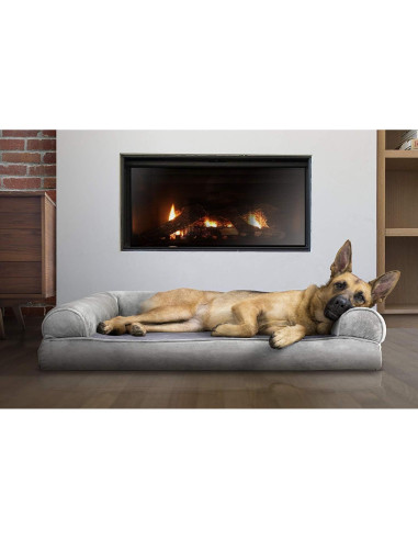 Cama Ortopédica para Perros Furhaven Jumbo Gris Humo 101.6x81.3cm