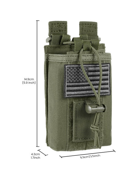 Soporte de Radio Táctico FRTKK Molle Verde Ejército 15x4.3cm