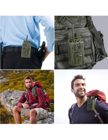 Soporte de Radio Táctico FRTKK Molle Verde Ejército 15x4.3cm