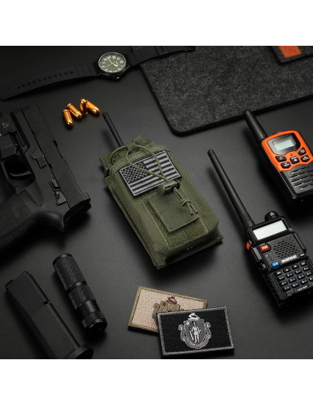 Soporte de Radio Táctico FRTKK Molle Verde Ejército 15x4.3cm