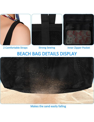 Bolsa de Playa Plegable Ayieyill Grande Impermeable 42x22x38cm