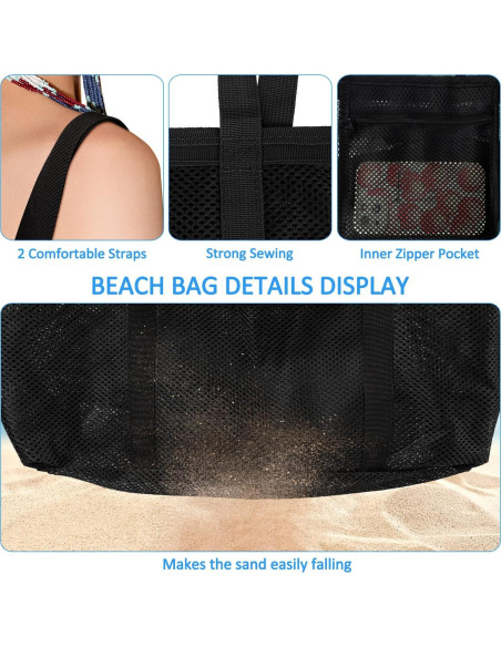 Bolsa de Playa Plegable Ayieyill Grande Impermeable 42x22x38cm