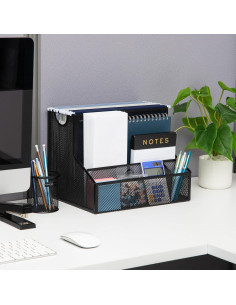 Organizador de Escritorio Mind Reader 4 Compartimentos Metal Negro 2
