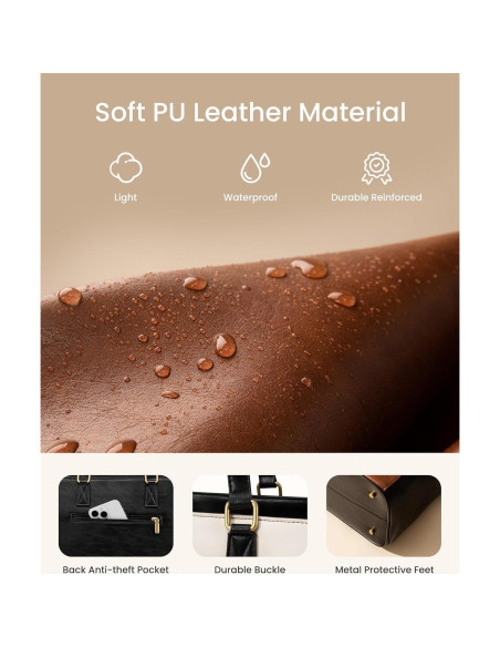 Bolsa para portátil Lovevook 15.6" mujer cuero organizadora