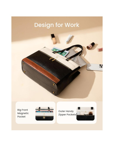 Bolsa para portátil Lovevook 15.6" mujer cuero organizadora