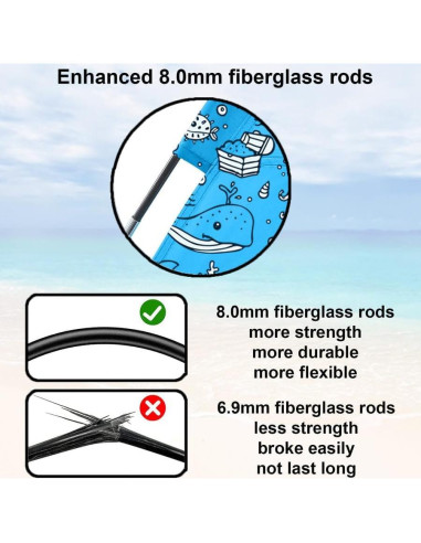 Tienda de Playa ANJ Outdoors Ocean World para 4 Personas - UPF 50+