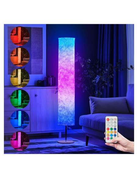 Lámpara de Pie LONRISWAY 147.83 cm RGB Dimmable Control Remoto