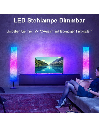 Lámpara de Pie LONRISWAY 147.83 cm RGB Dimmable Control Remoto
