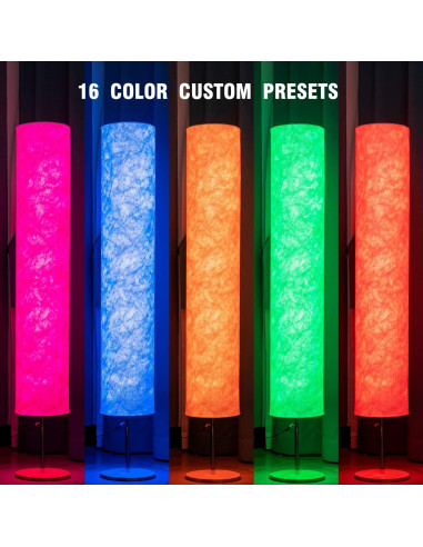 Lámpara de Pie LONRISWAY 147.83 cm RGB Dimmable Control Remoto