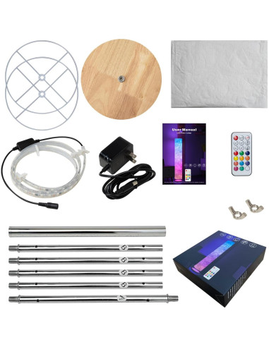 Lámpara de Pie LONRISWAY 147.83 cm RGB Dimmable Control Remoto