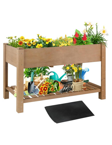 Cama de Jardín Elevada Ketive 118.4x58.4x75.4 cm Madera Abeto