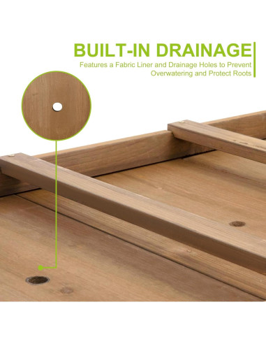 Cama de Jardín Elevada Ketive 118.4x58.4x75.4 cm Madera Abeto