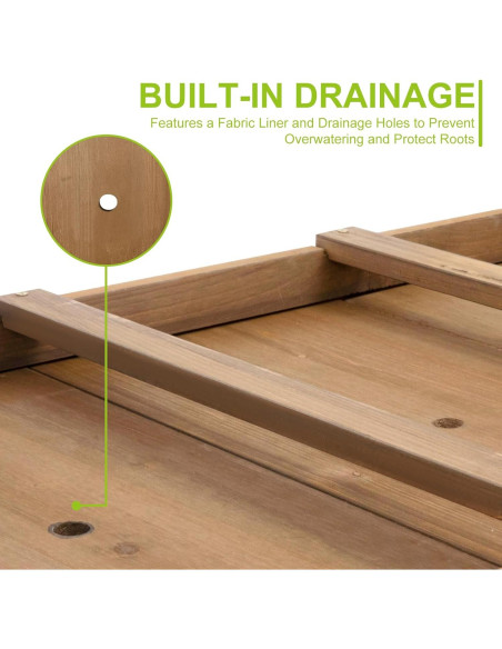 Cama de Jardín Elevada Ketive 118.4x58.4x75.4 cm Madera Abeto