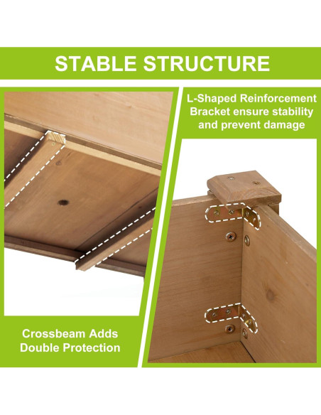 Cama de Jardín Elevada Ketive 118.4x58.4x75.4 cm Madera Abeto