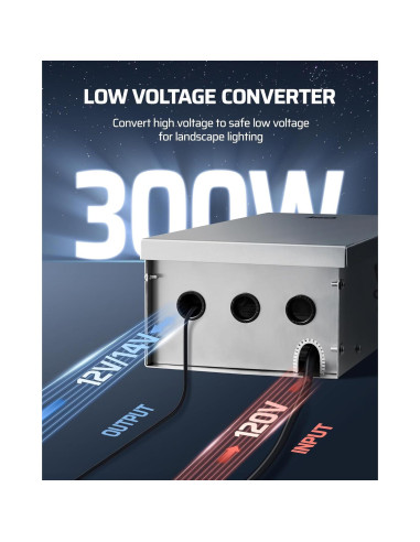 Transformador de Paisaje DEWENWILS 300W 12V/14V AC Inteligente