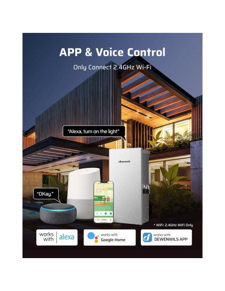 Transformador de Paisaje DEWENWILS 300W 12V/14V AC Inteligente