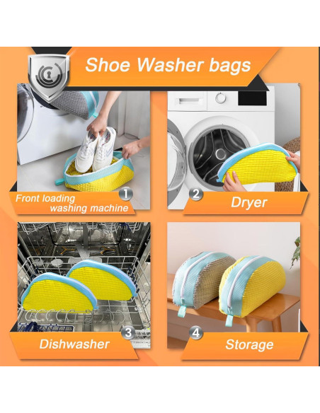Bolsa de Lavado de Zapatos KISYONGUS Amarillo 2 Paquete