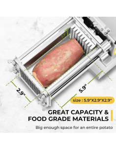 Cortador de Papas Fritas Eléctrico Flyseago 2 Cuchillas Acero Inoxidable 2