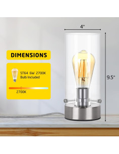 Lámpara de Mesa Moderna Kukobo con Bombilla 6W Níquel 2