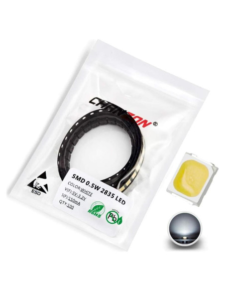 Diodos LED SMD 2835 CHANZON 100 Pcs 52 Lúmenes Blanco 6000K