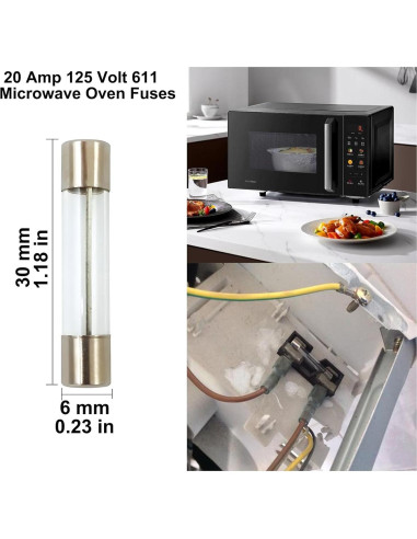 Fusible de Microondas QYKAVM 20A 125V 611 Reemplazo GE Frigidaire