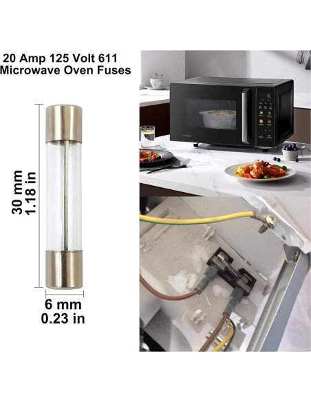 Fusible de Microondas QYKAVM 20A 125V 611 Reemplazo GE Frigidaire
