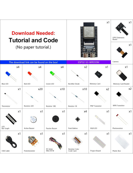 Kit de Inicio FREENOVE ESP32-S3 con Cámara y Tutorial 418 Páginas