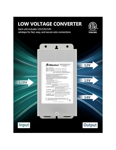 Transformador de Luz de Piscina Brilliantool 300W Acero Inoxidable