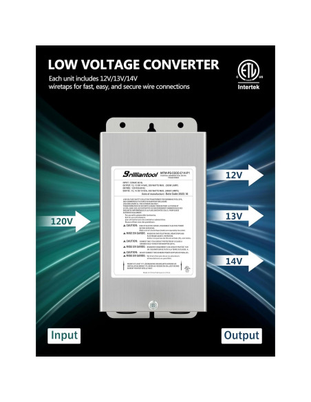 Transformador de Luz de Piscina Brilliantool 300W Acero Inoxidable