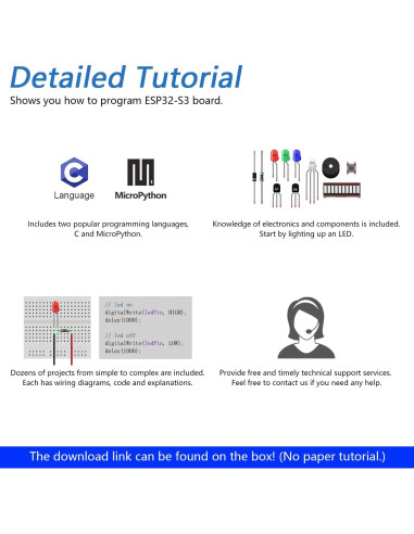 Kit de Inicio FREENOVE ESP32-S3 con Cámara y Tutorial 418 Páginas