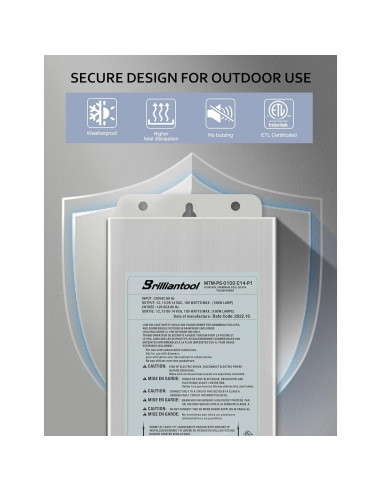 Transformador de Luz de Piscina Brilliantool 300W Acero Inoxidable