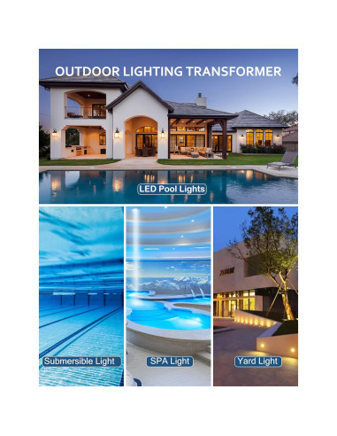 Transformador de Luz de Piscina Brilliantool 300W Acero Inoxidable