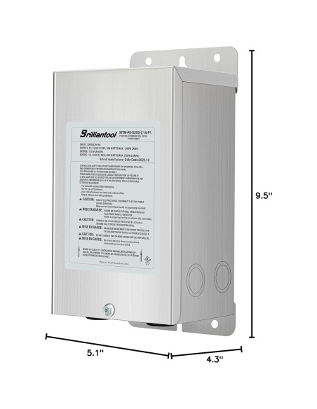 Transformador de Luz de Piscina Brilliantool 300W Acero Inoxidable
