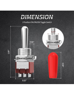 Interruptor de Palanca DaierTek 3 Vías DPDT para Guitarra 2