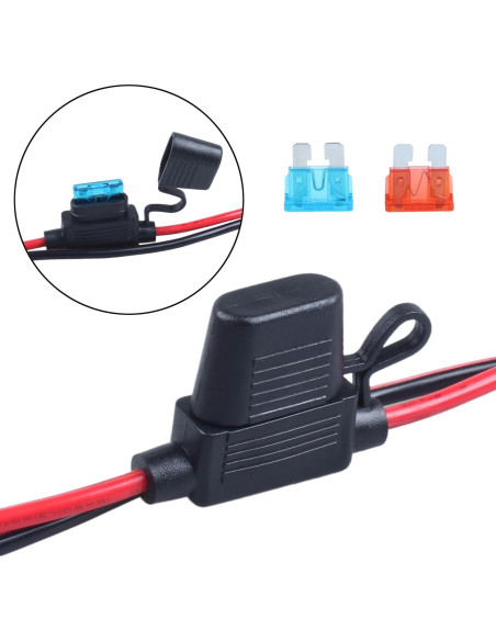 Cable de Conector SAE 16AWG con Terminal de Anillo 0.6m