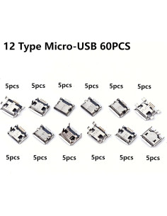 Kit de 60 Conectores Micro USB Femeninos ProCircFix 5 Pines 2
