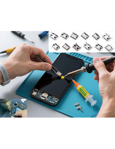 Kit de 60 Conectores Micro USB Femeninos ProCircFix 5 Pines