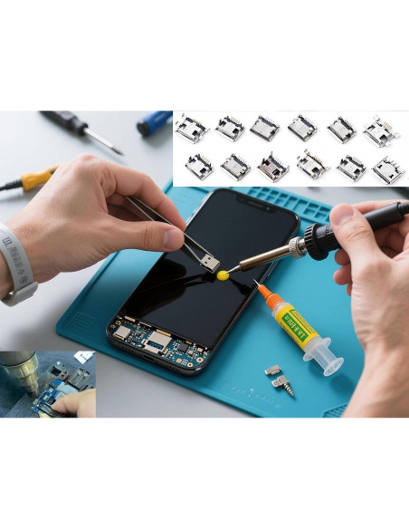 Kit de 60 Conectores Micro USB Femeninos ProCircFix 5 Pines