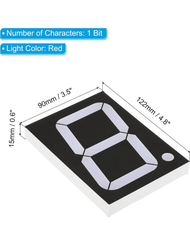 Tubo Digital LED PATIKIL 7 Segmentos Rojo 10 Pines 7.2V 4"