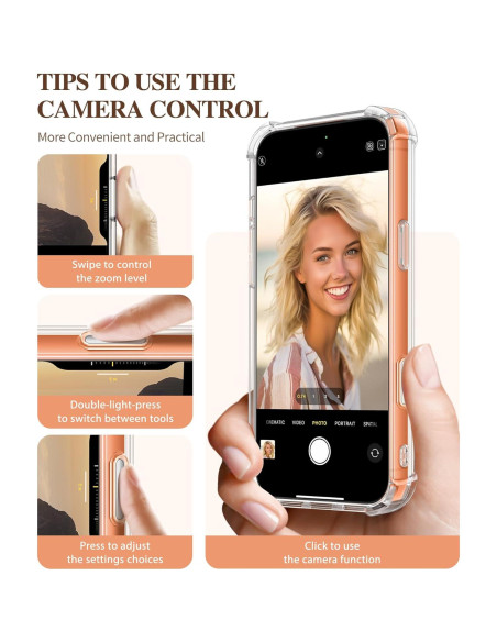 Funda GVIEWIN para iPhone 17 Pro con Protector de Pantalla Floral