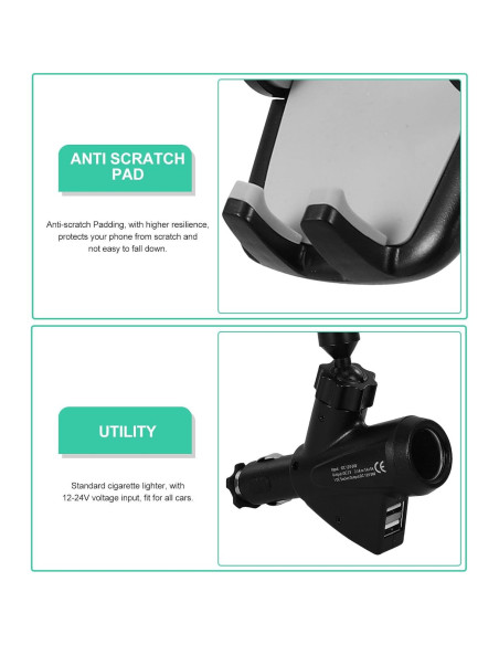 Soporte para Teléfono Veemoon + Cargador de Coche Dual USB