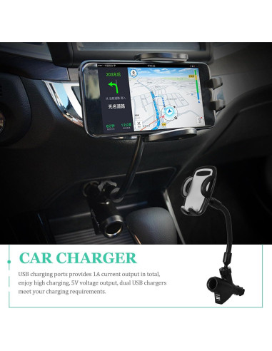 Soporte para Teléfono Veemoon + Cargador de Coche Dual USB