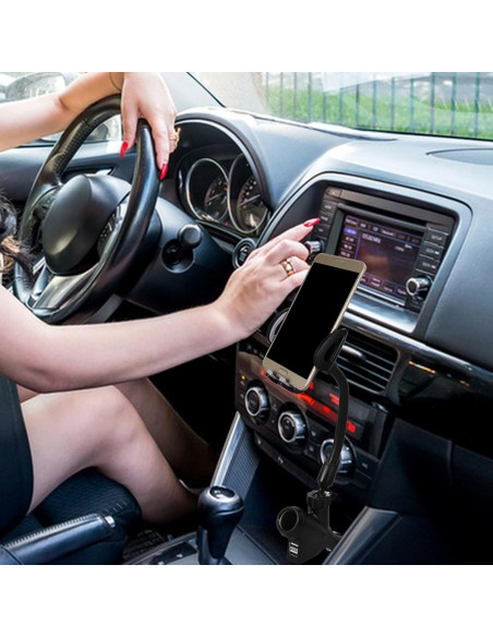 Soporte para Teléfono Veemoon + Cargador de Coche Dual USB